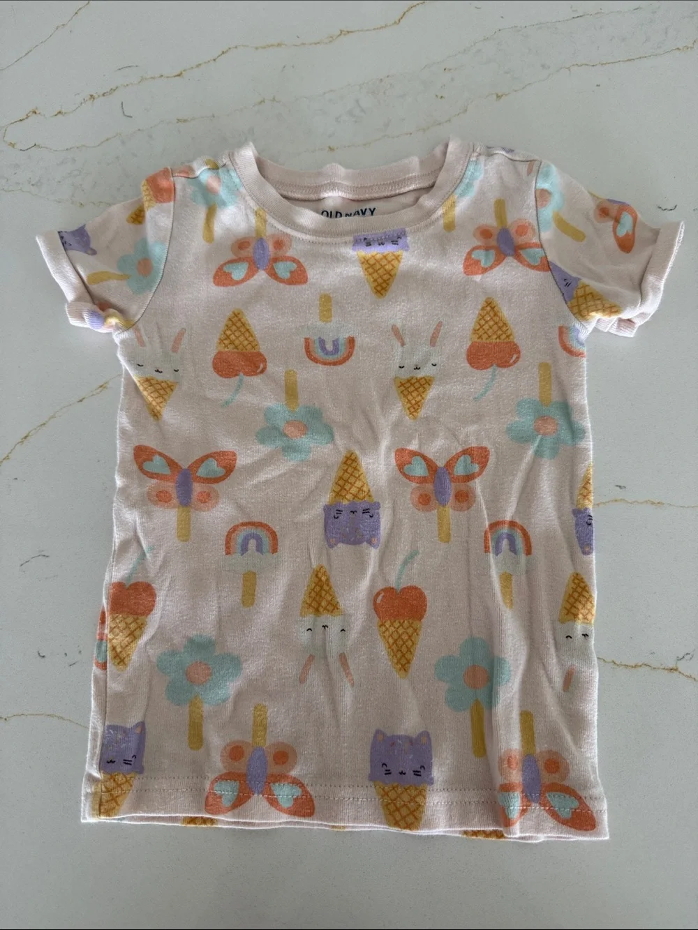 Old Navy Light Pink Ice Cream & Animal Print Pajama Set - Picture 2 of 5